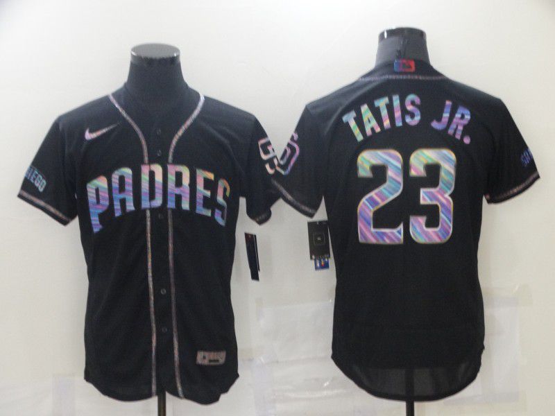 Cheap Men San Diego Padres 23 Tatis jr Black Colorful Edition Elite 2021 Nike MLB Jersey
